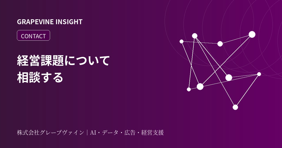 経営課題について相談するを表現したGRAPEVINE INSIGHTの編集ビジュアル